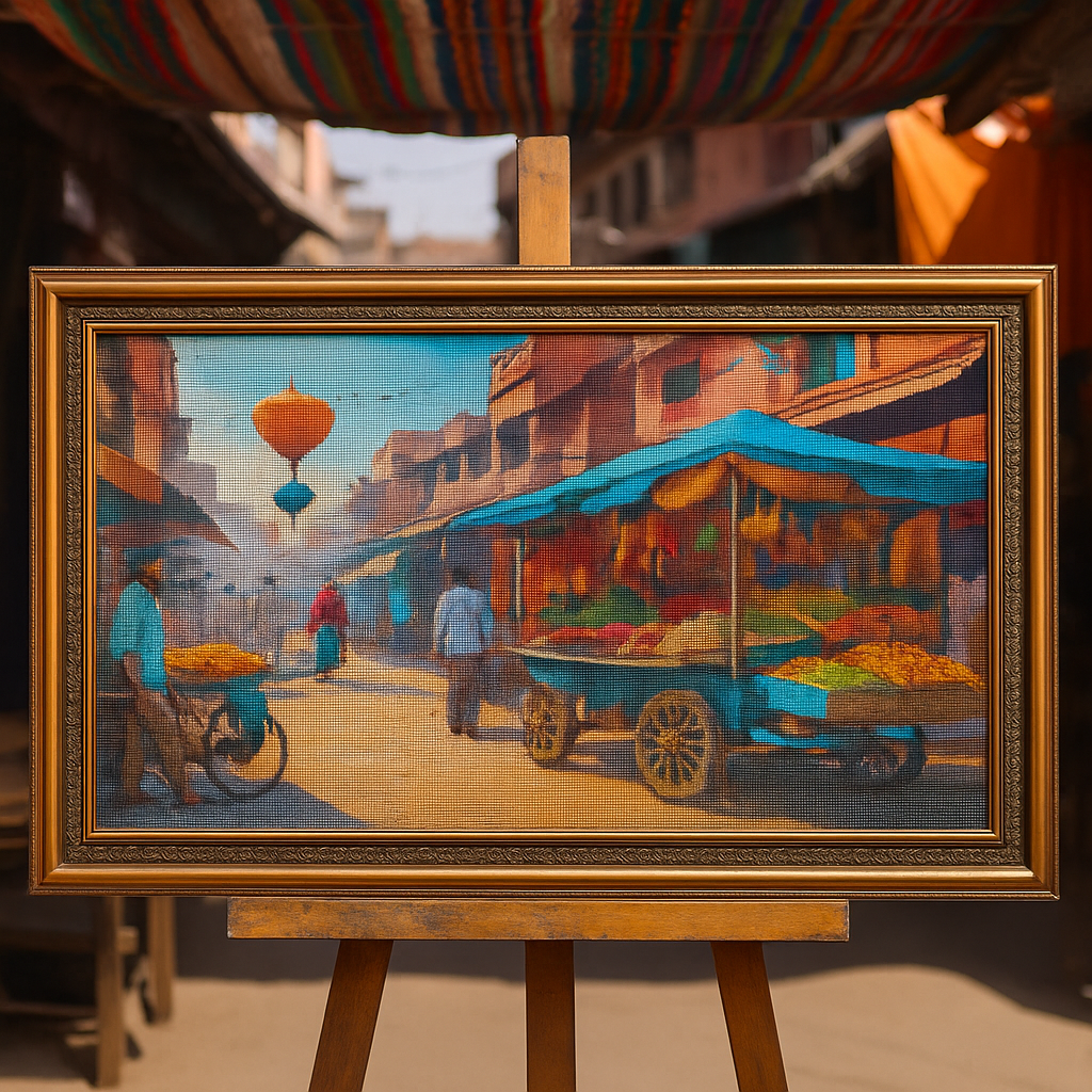 Complete Nepalese Street Market Cross Stitch Pattern PDF | Kathmandu Bazaar Embroidery Design | Full Color Counted Cross Stitch Chart | Cultural Travel Wall Art | DIY Needlepoint Pattern