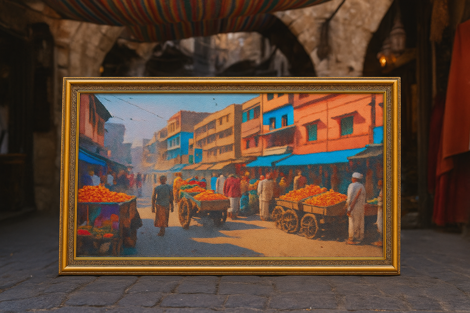 Colorful Cairo Bazaar Cross Stitch Pattern PDF | Egyptian Street Market Embroidery Design | Full Counted Cross Stitch Chart | Travel Wall Art |