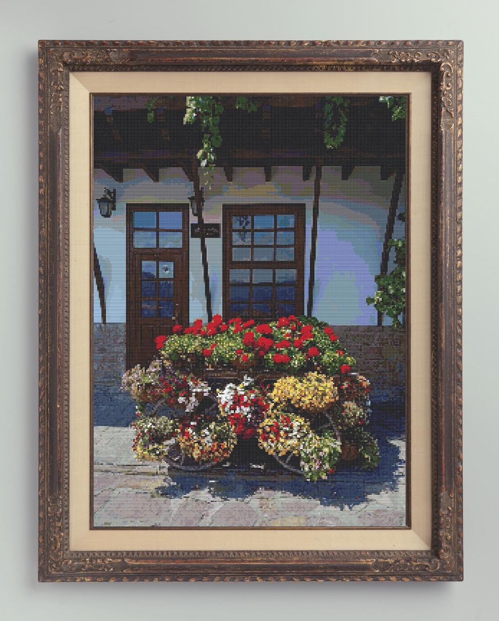 Colors of Bulgaria – Blooming Wagon, Veliko Tarnovo | Cross-Stitch Pattern | Floral Rustic Wagon Embroidery Design (226 x 300 Stitches) | DMC and ANCHOR conversion included