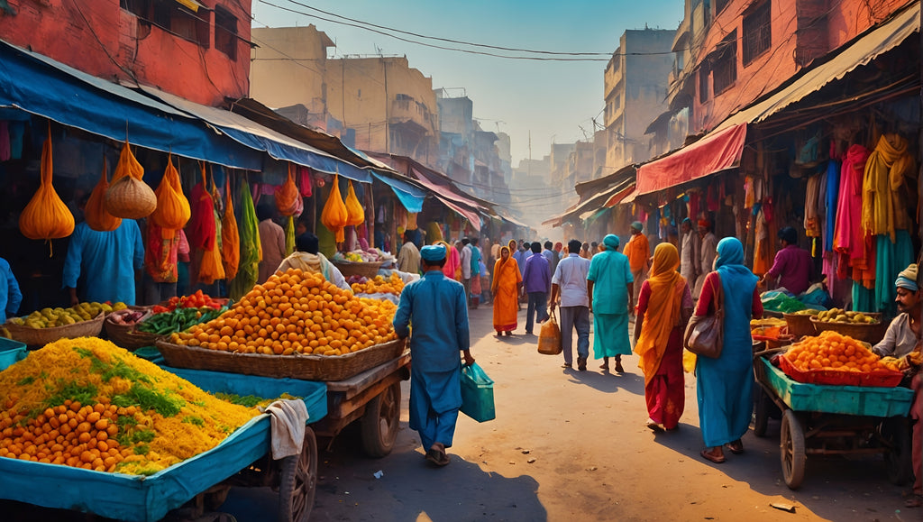 Northern African Market Cross Stitch Pattern PDF | Colorful Bazaar Scene | Exotic Street Market Embroidery | Instant Download