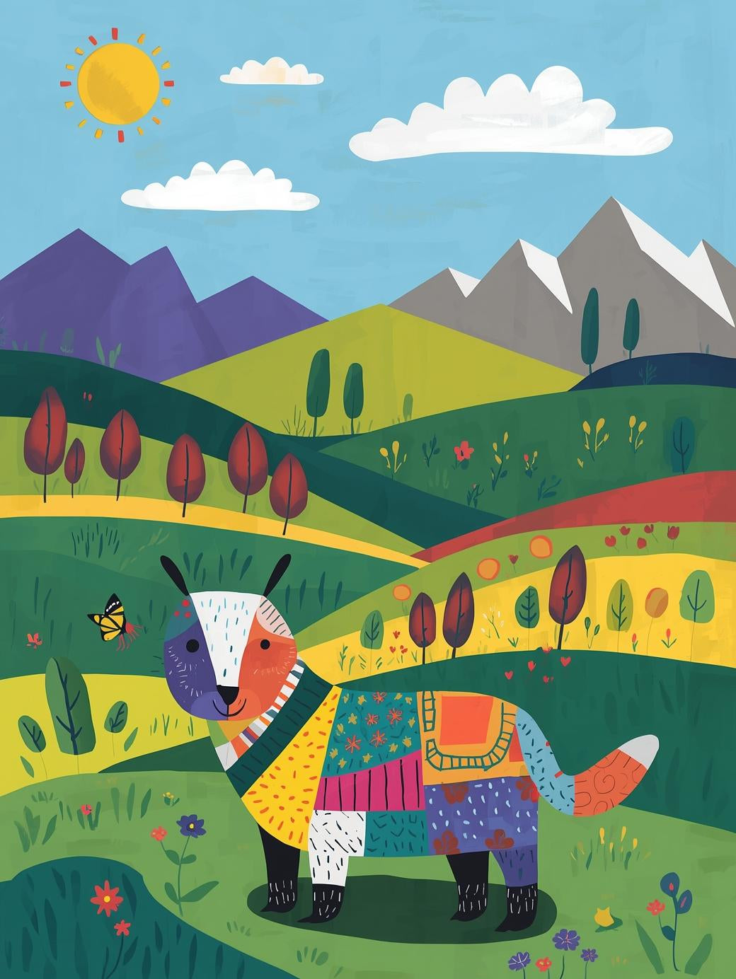 Brave Patchwork Pup | Cross-Stitch Pattern PDF | Cute Nursery Animal Embroidery | Patchwork Pals Series | 120×160 Stitches | DMC & Anchor Floss Key